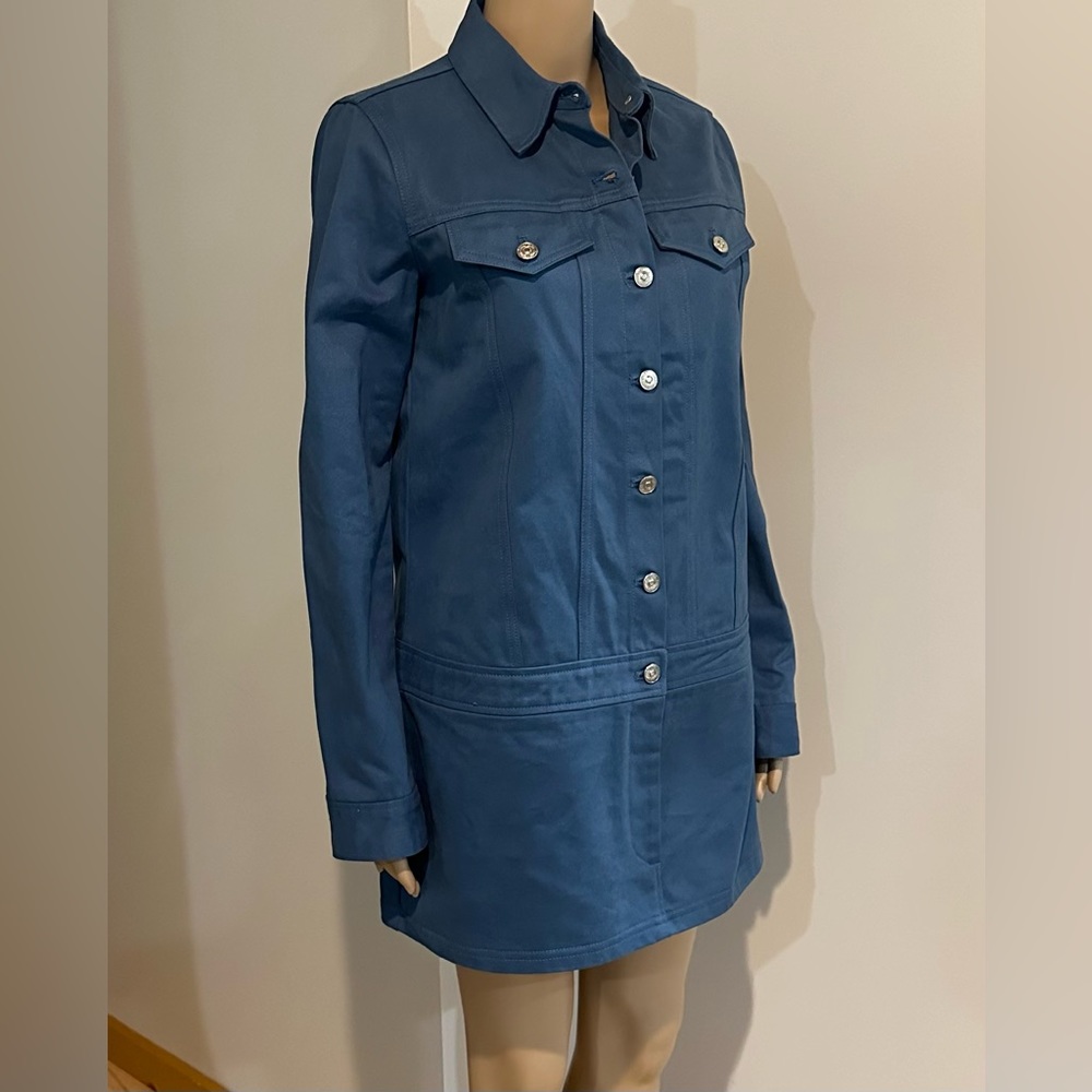 ZARA Womens Blue Button Up Dress